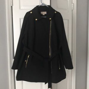 Michael Kors 2X Black Trench Jacket Belted